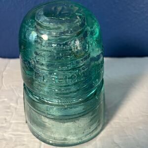 BROOKFIELD Beehive‎ Glass Insulator Aqua PAT'D NOV 13TH 1883 and FEB 12TH 1884